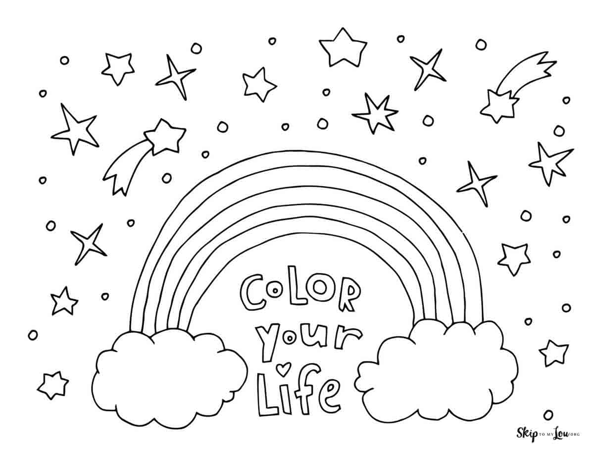 rainbow color pages printable