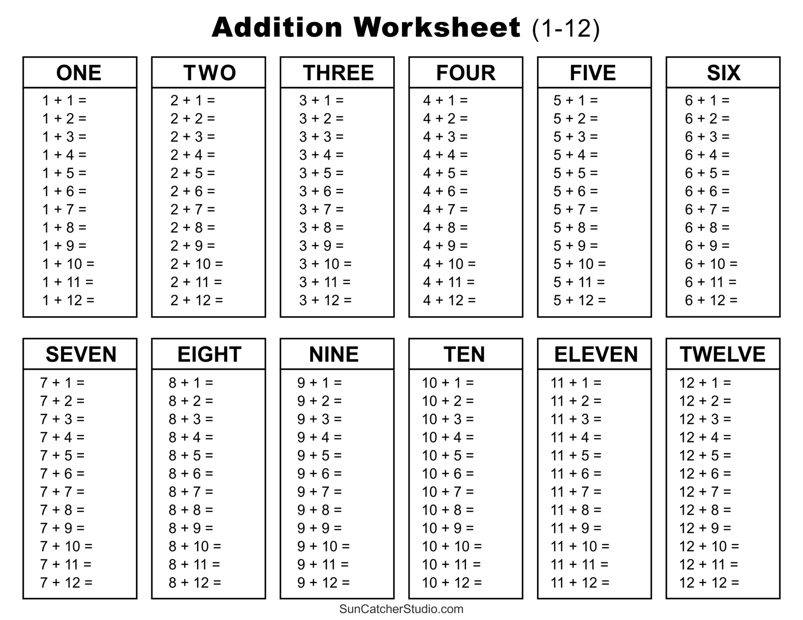 printable adding sheets printable adding sheets