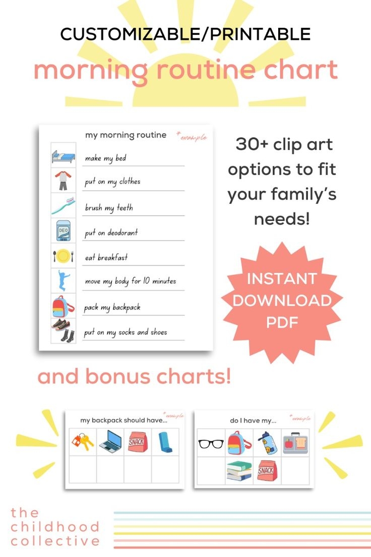 ADHD Printable Routines By The Childhood Collective