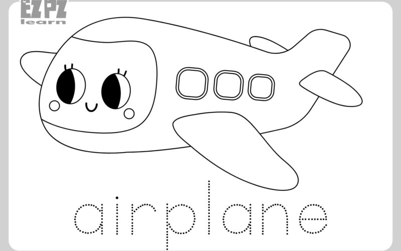 Airplane Coloring Page For Kids Free Download Ezpzlearn