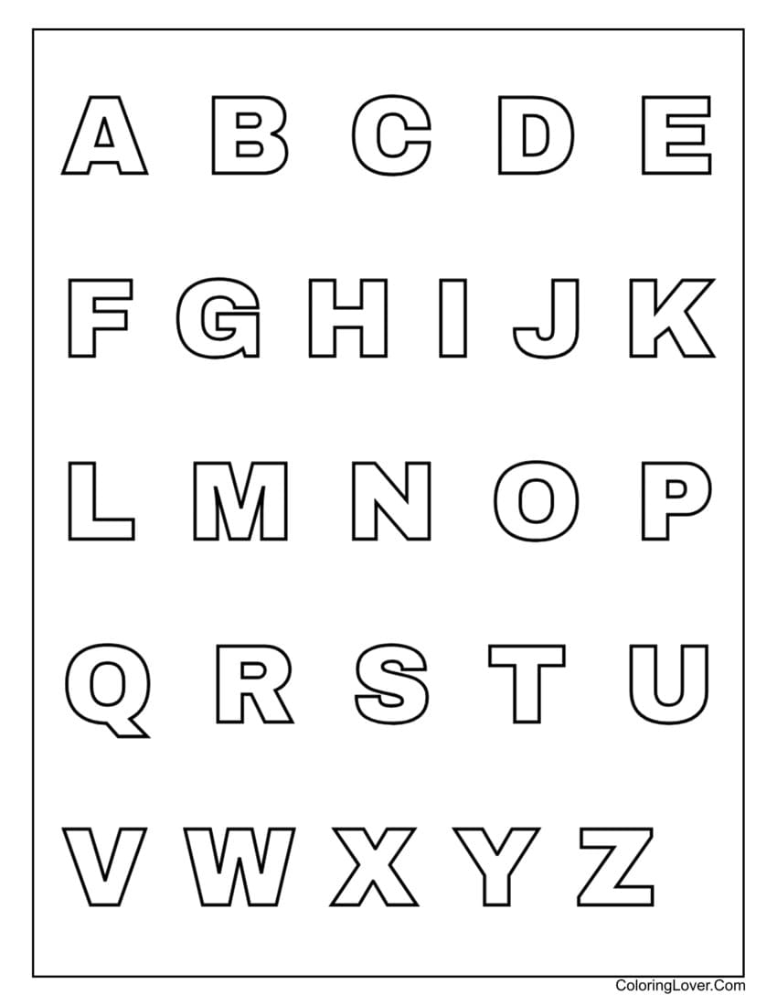 printable abc coloring pages