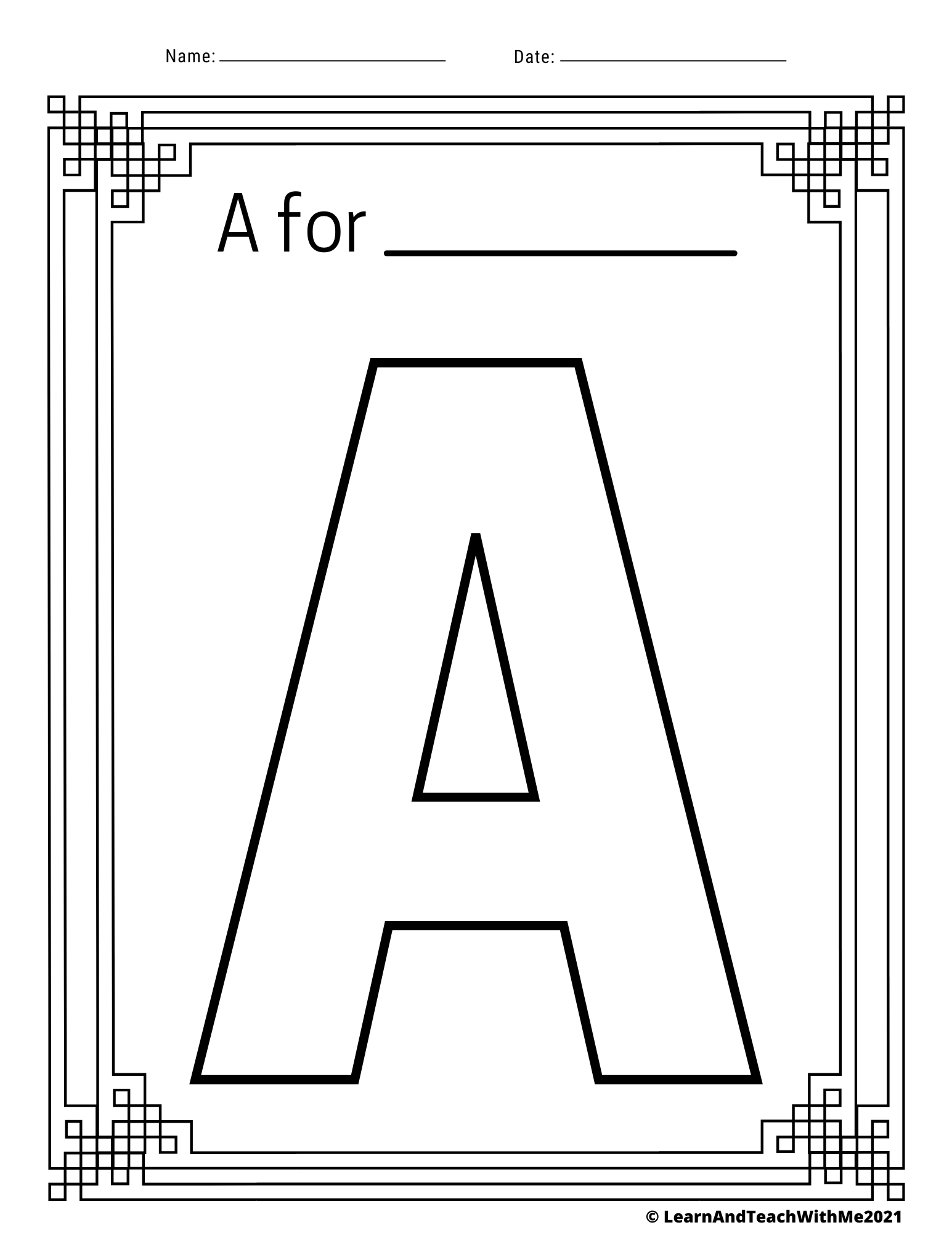 letter a coloring pages printable