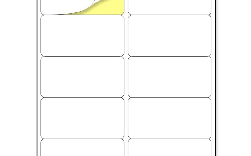 Amazon 2 X 4 30 Sheets Printable White Sticker Labels Laser Inkjet Printing Matte 10 Per Page Office Products