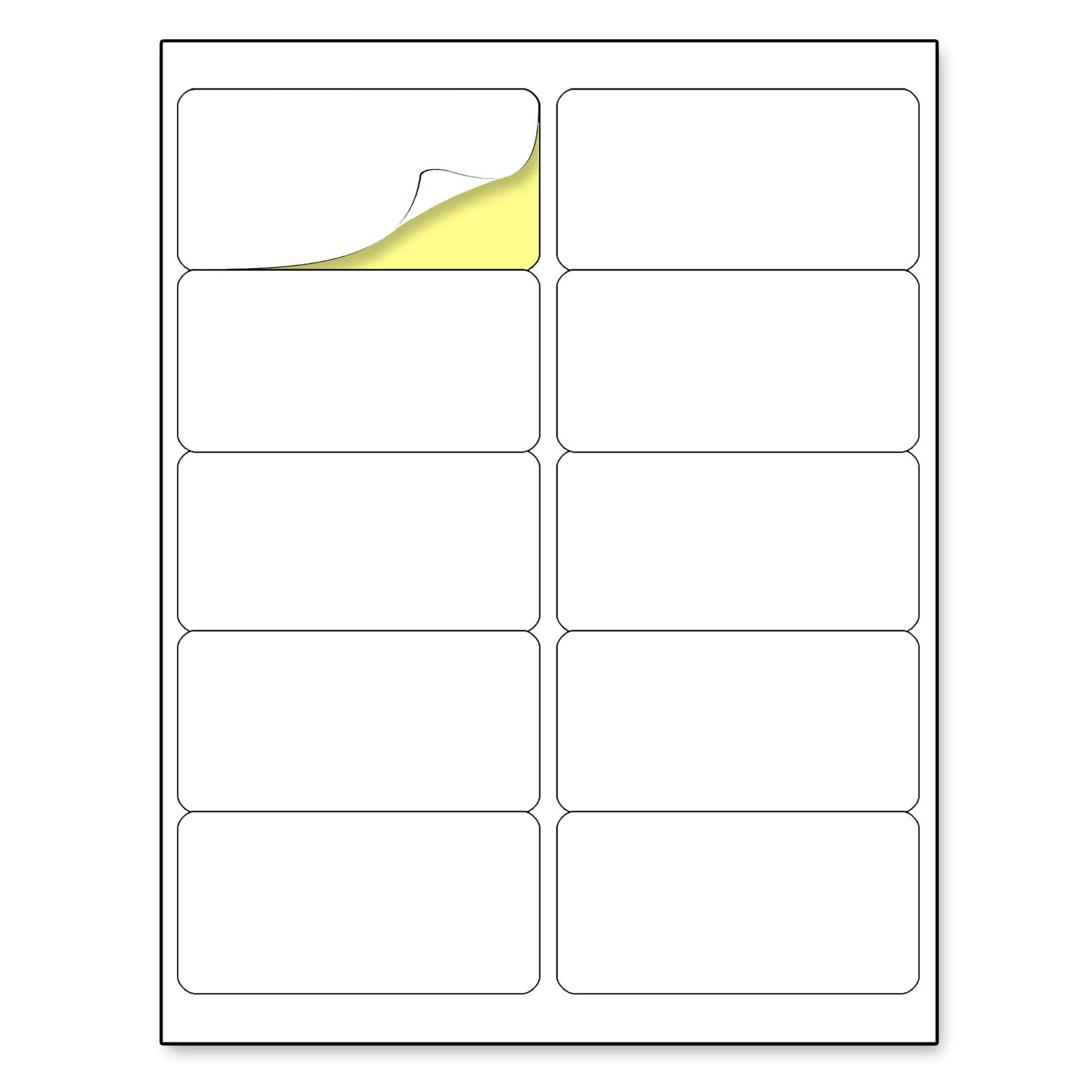 Amazon 2 X 4 30 Sheets Printable White Sticker Labels Laser Inkjet Printing Matte 10 Per Page Office Products