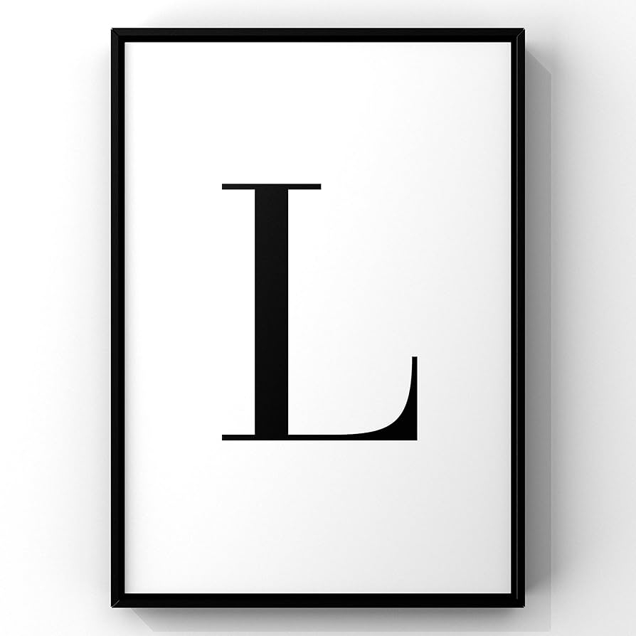 Amazon Capital Letter L Print L Letter Print L Wall Decor L Wall Print L Printable Art Letter Print Fathers Day Gift Printable Wall Art Simple Black And White Name And Initial Print Home Kitchen