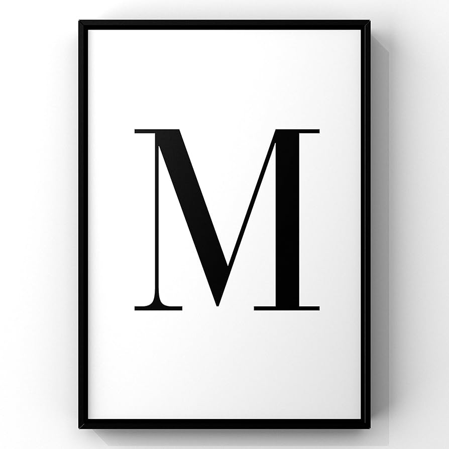 Amazon Capital Letter M Print M Letter Print M Wall Decor M Wall Print M Printable Art Letter Print Fathers Day Gift Printable Wall Art Simple Black And White Name And Initial Print Home Kitchen