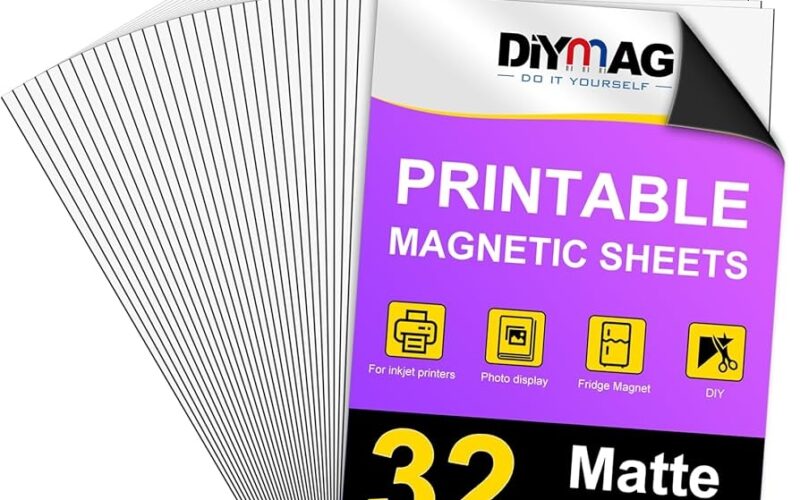 Amazon DIYMAG Printable Magnetic Sheets 32Pcs 8 5 X 11 Inch Flexible Magnet Sheets Matte Non Adhesive Magnetic Paper For Inkjet Printer Photo DIY Crafts Office Products