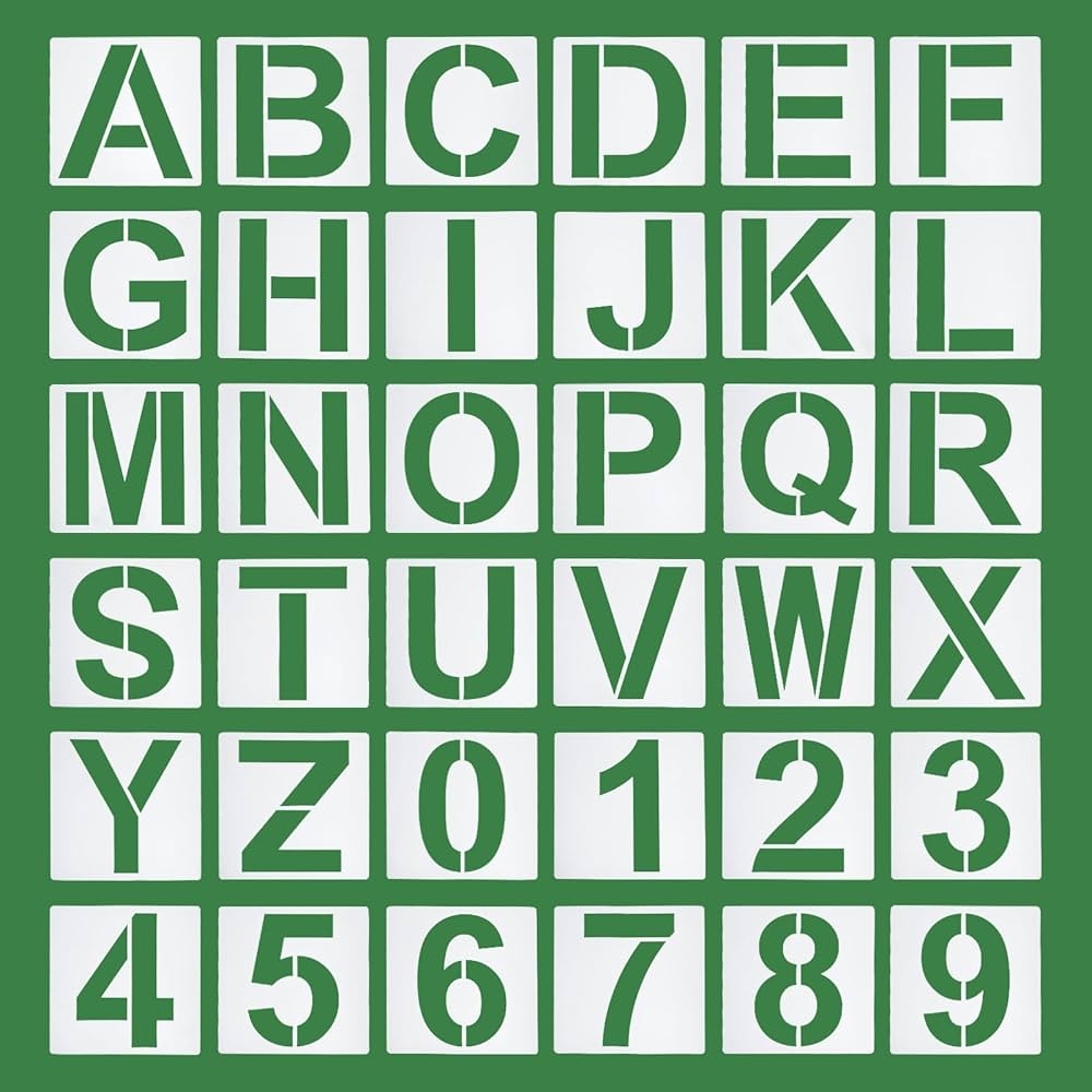 Amazon PATIKIL 7 Inch Letter Stencils Number Stencils 36 Pack Reusable Alphabet Templates Numbers Stencil Set For Painting On Wood Wall White Arts Crafts Sewing