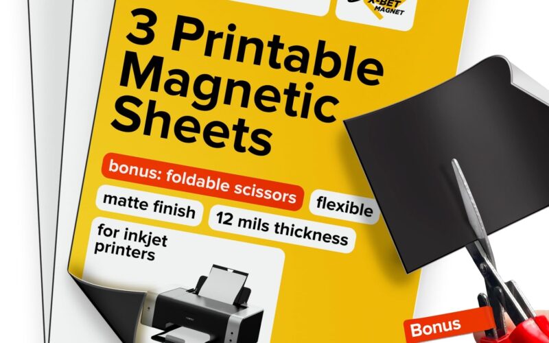 Amazon X bet MAGNET Inkjet Optimized Printable Magnetic Sheets 8 5x11 Magnet Paper For DIY Stickers Decorations Labels Easy To Print Cut Create Your Own Magnets Matte 3pcs Arts Crafts