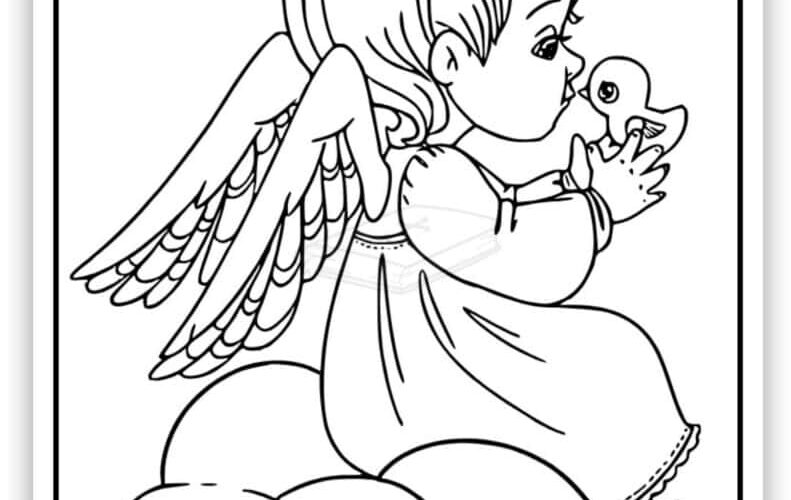 Angel Coloring Pages Free PDF Printables Heavenly Printables