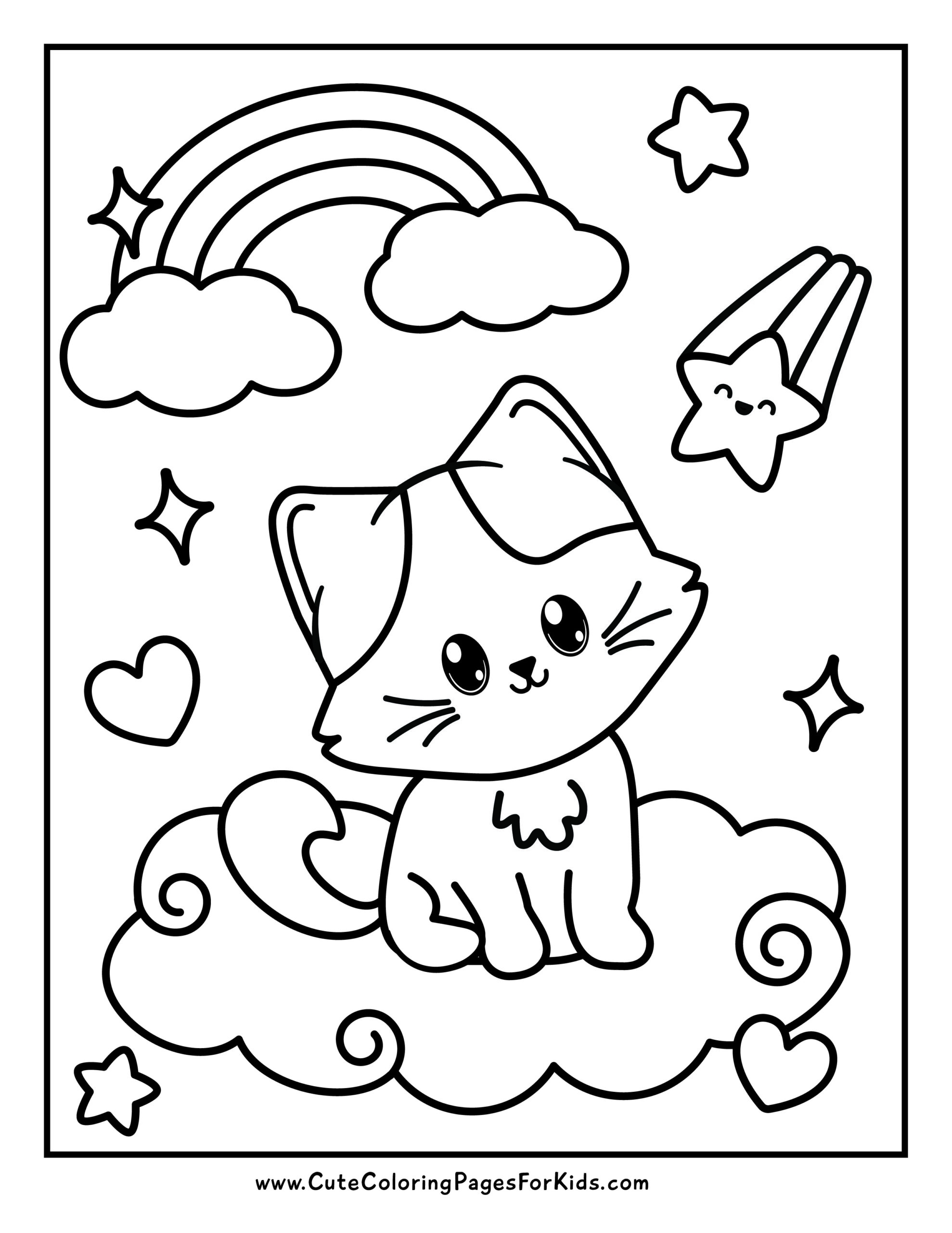 cat coloring sheets printable