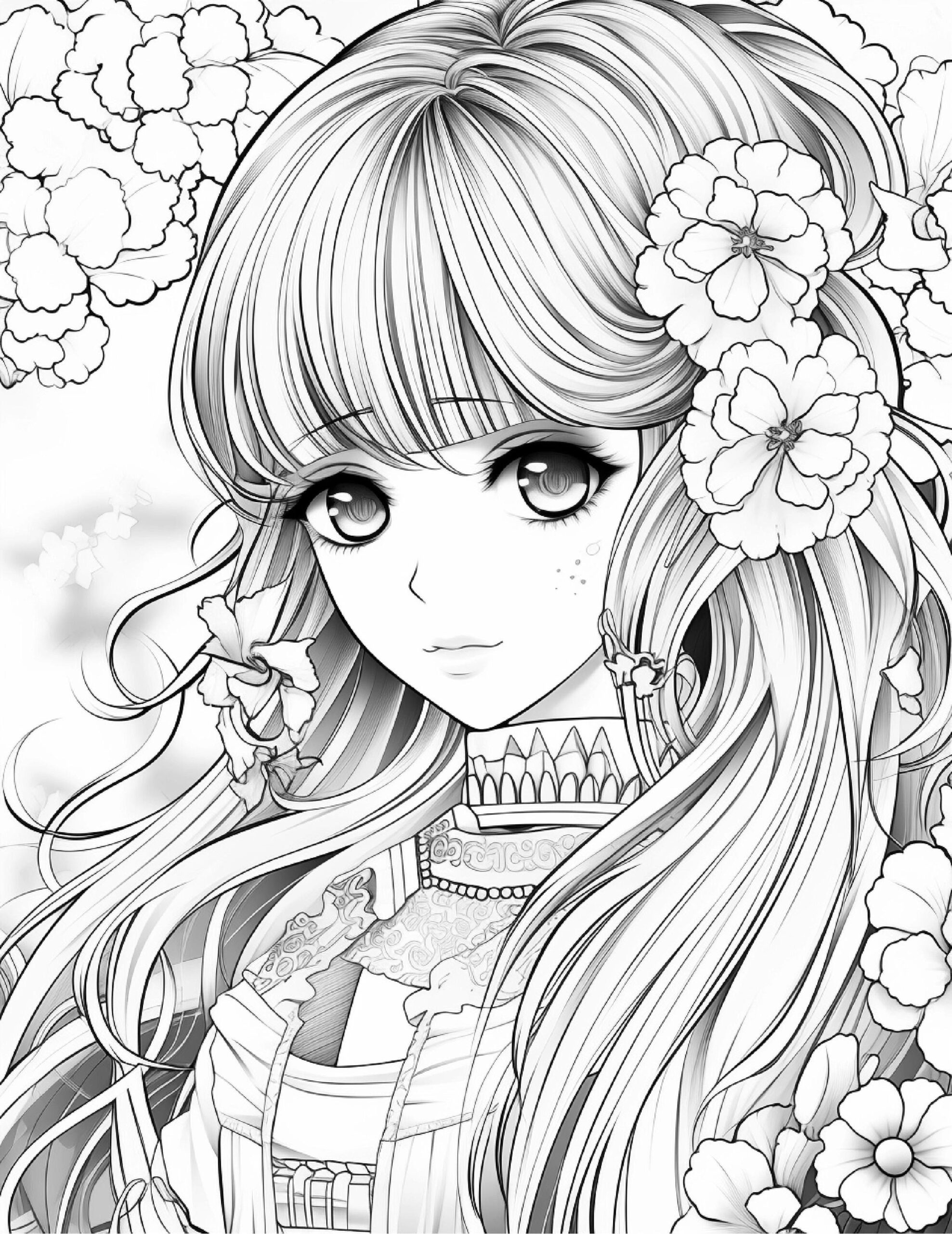 anime printable coloring sheets