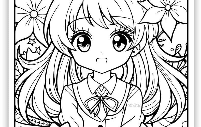 Anime Coloring Pages Free PDF Printables Simply Love Coloring