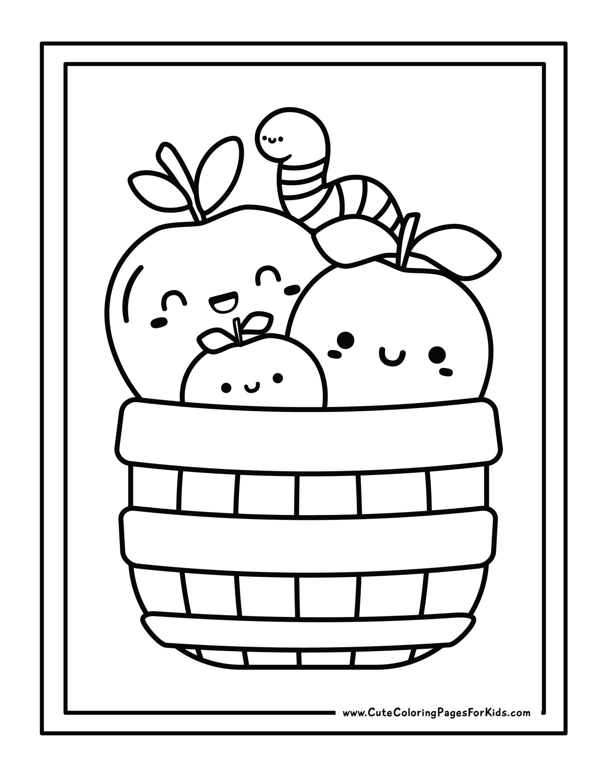 apple coloring sheet printable