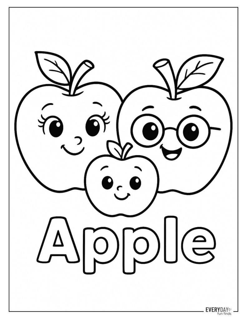 Apple Coloring Pages Free Printables