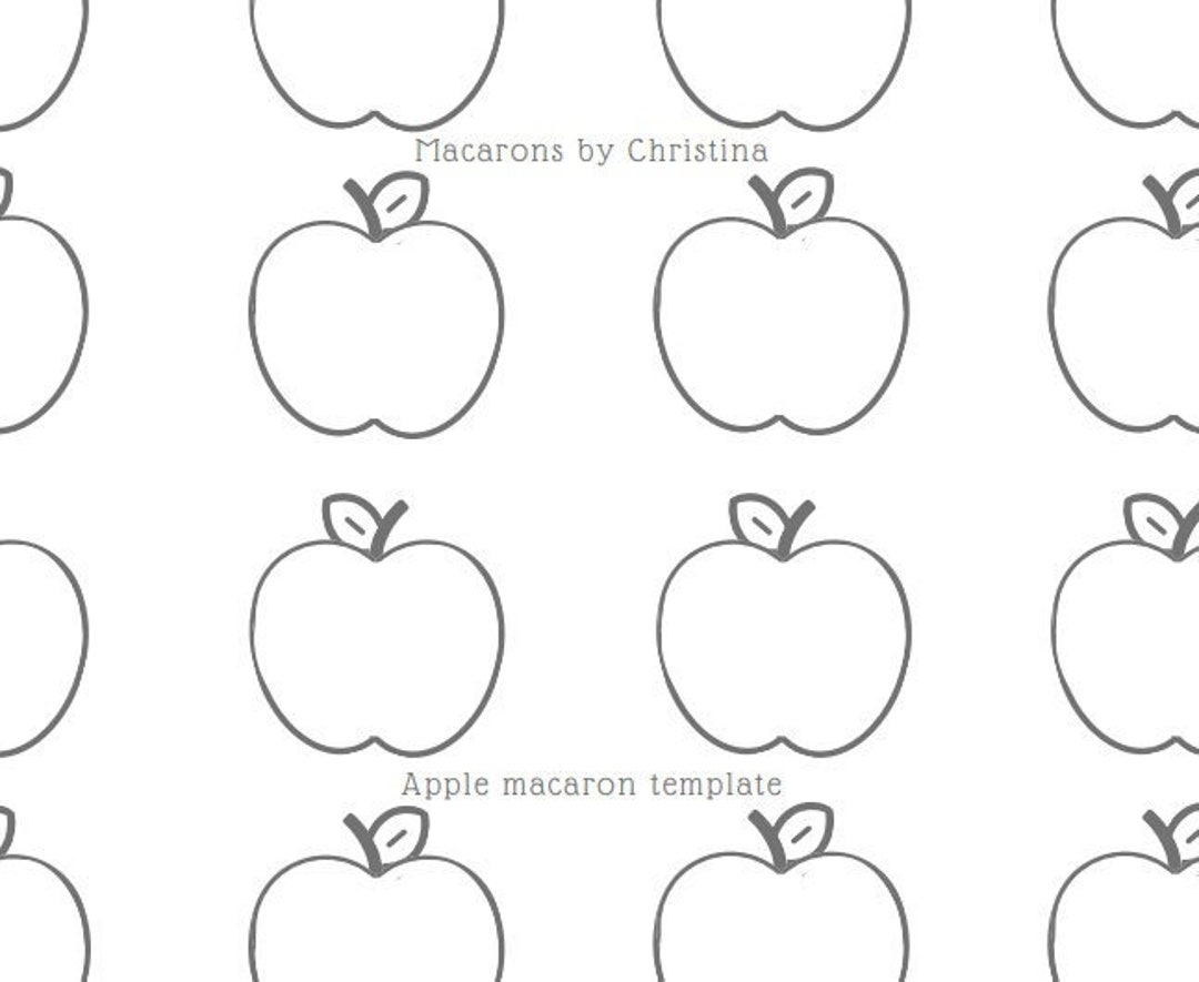 Apple Macaron Template Etsy