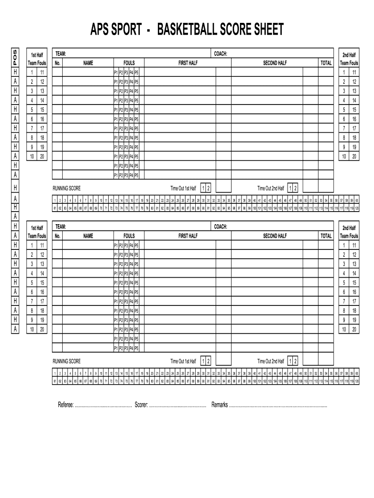 printable basketball score sheet