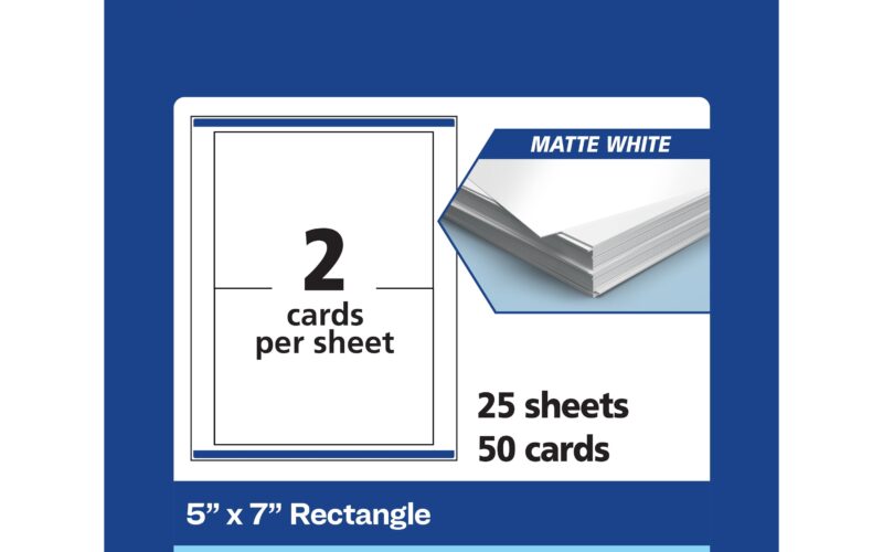 Avery Printable Rectangle Cards 5 X 7 Matte White 20ct Walmart