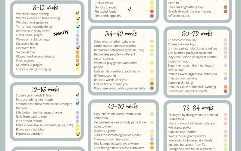 Baby Milestones And Development Chart digital Baby Checklist Baby Development By Month Etsy