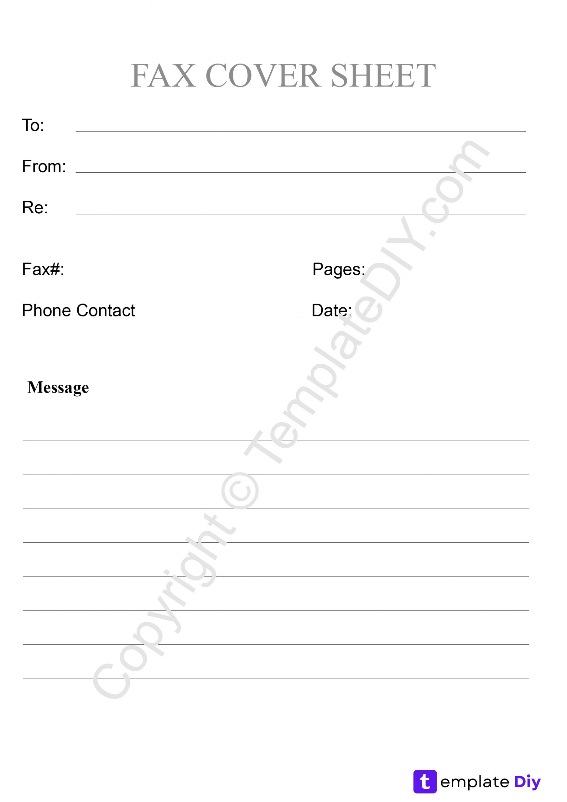 blank fax cover sheet printable