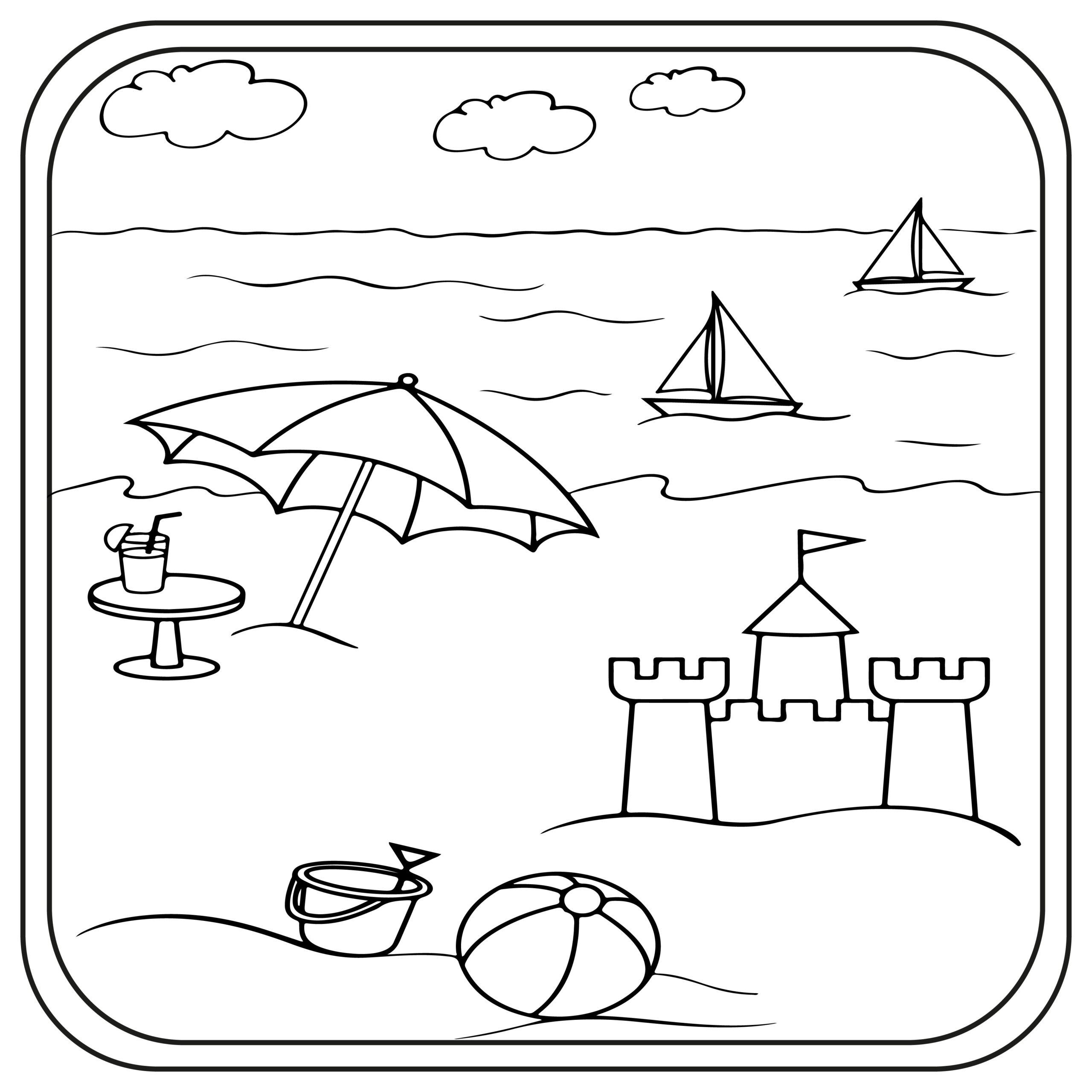 beach coloring sheets printable