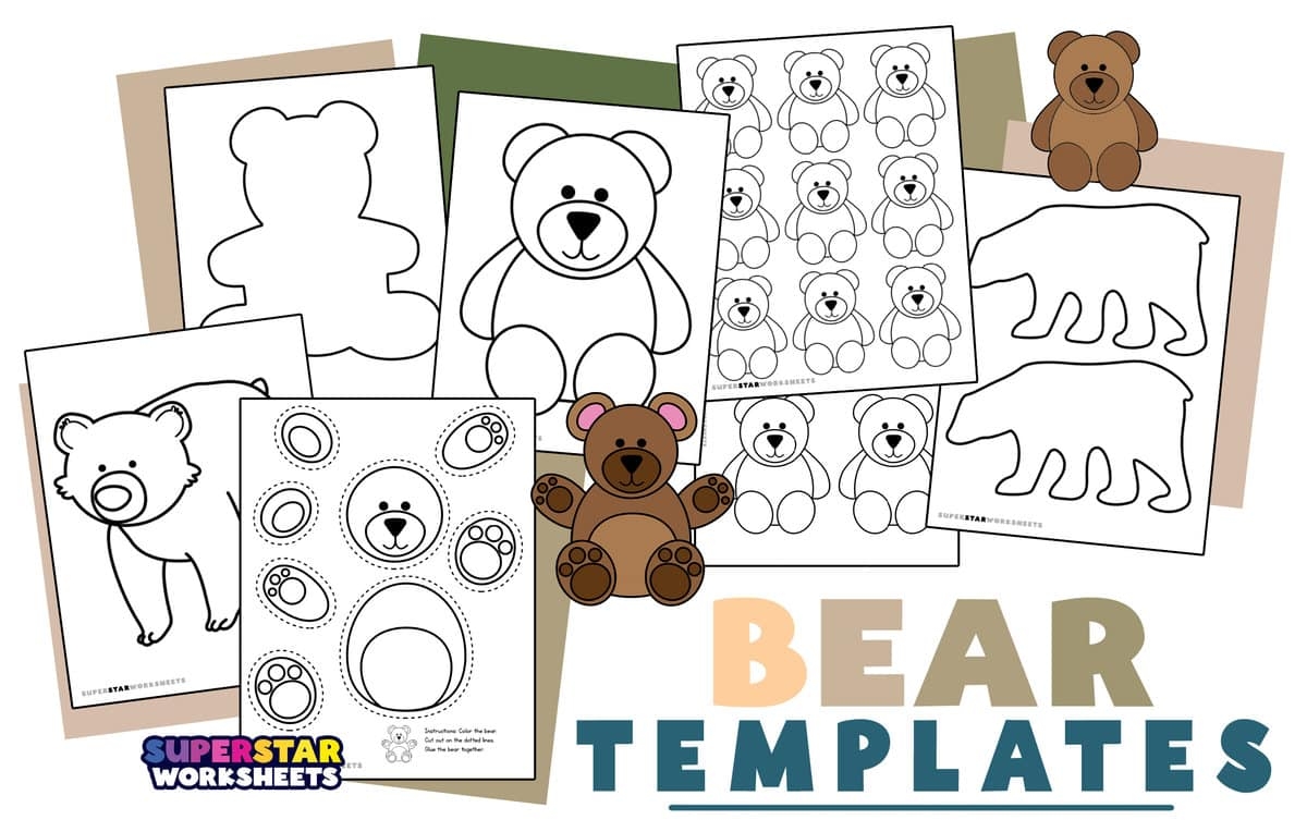Bear Template Free Printables Superstar Worksheets
