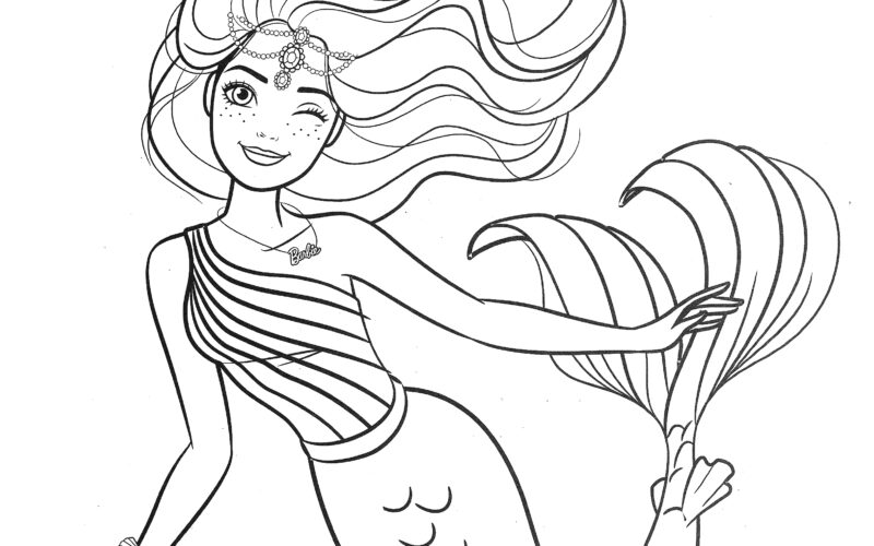 Beautiful Mermaid Barbie Coloring Pages YouLoveIt