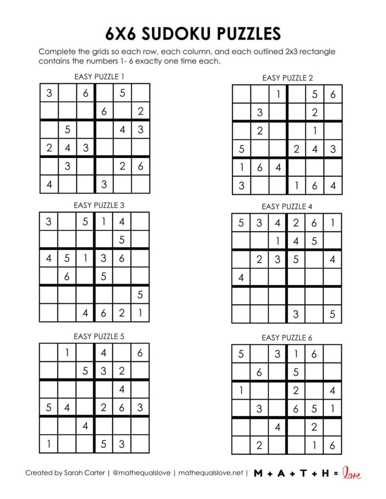 sudoku printable sheets