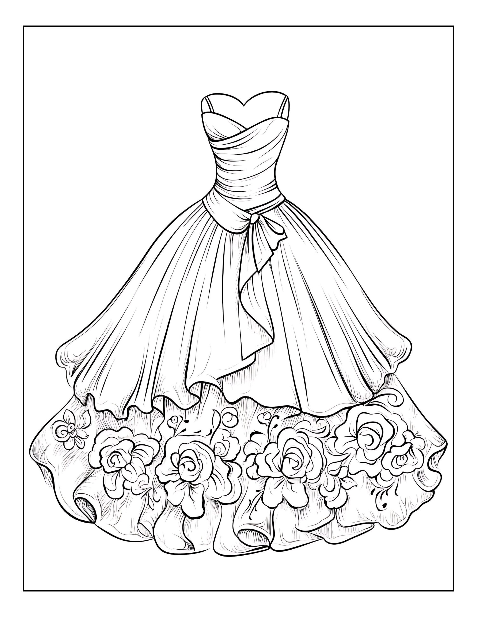printable paper dress kit coloring
