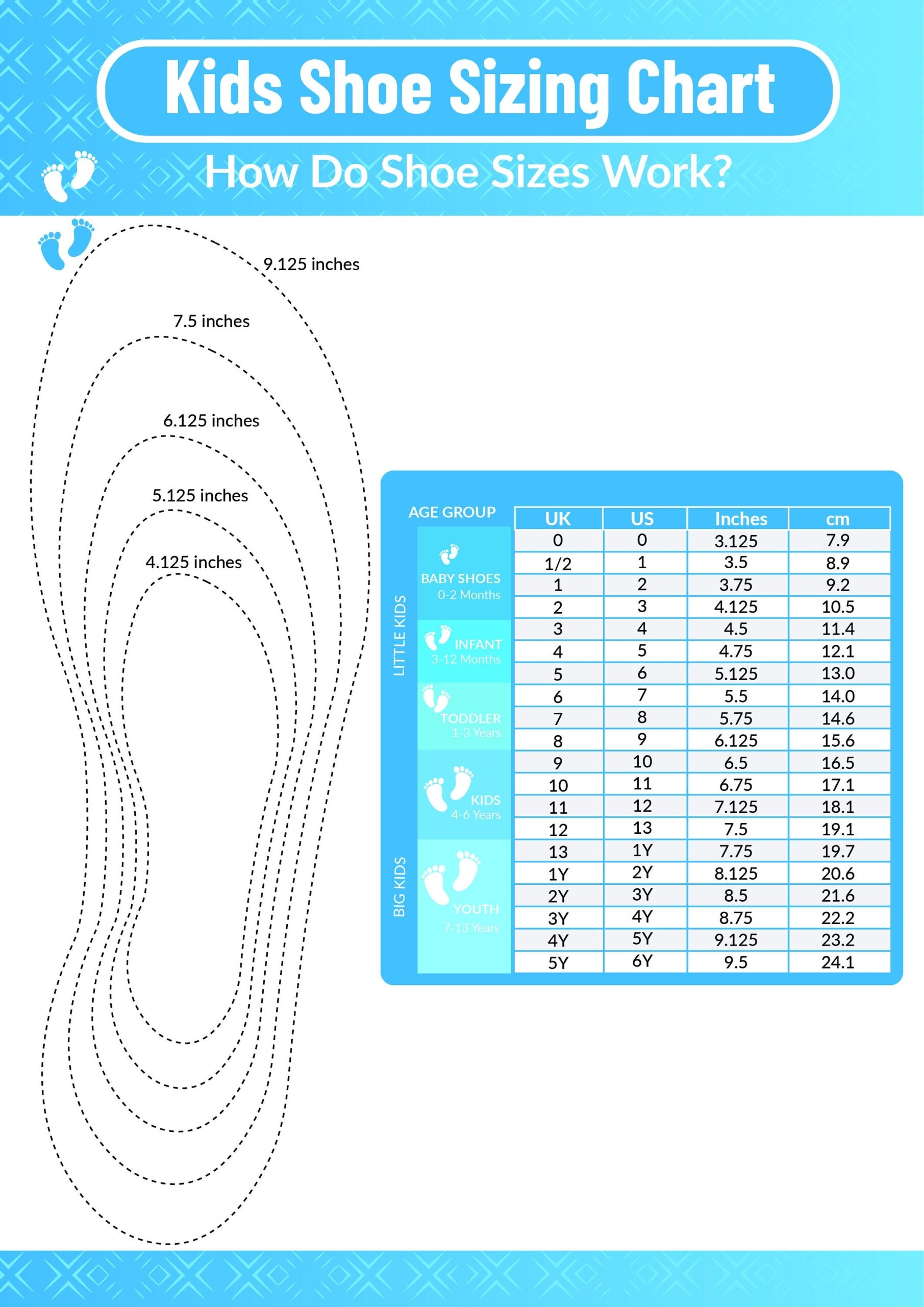 Billycart Child 039 s Foot Size Printable Kids Shoe Sizing Chart Accurate Sizing For Outlet