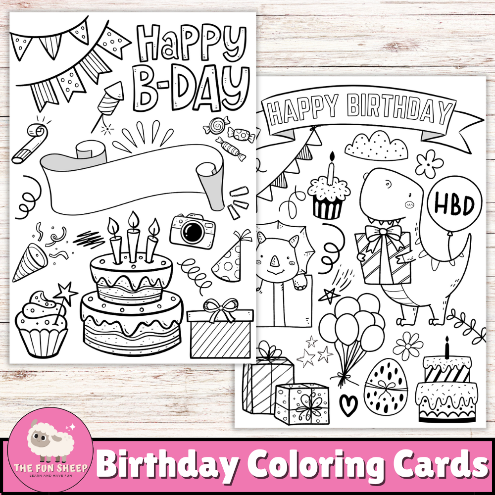 printable birthday coloring cards