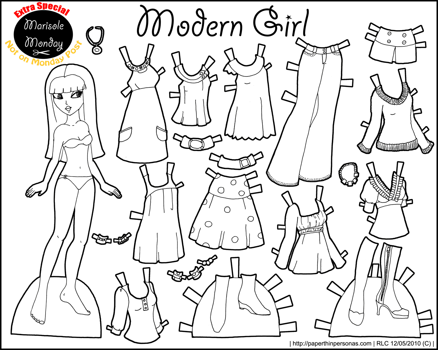 paper dolls printable template