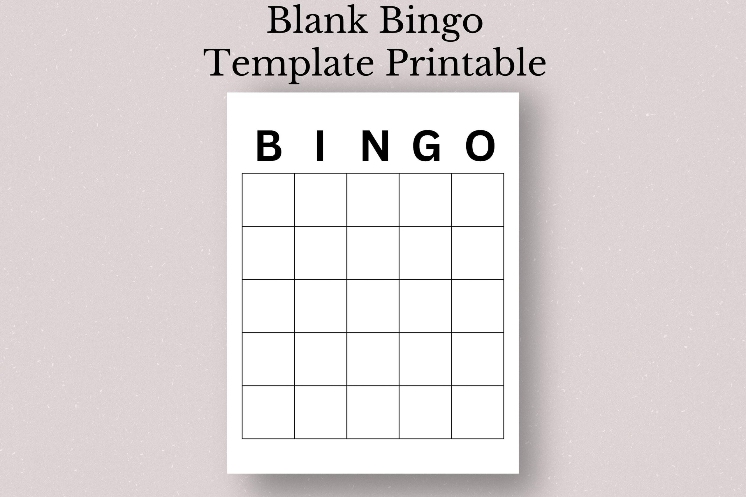 Blank Bingo Template Printable Customizable Bingo Card PDF Party Game Classroom Activity Instant Download Printable Bingo Sheet Etsy