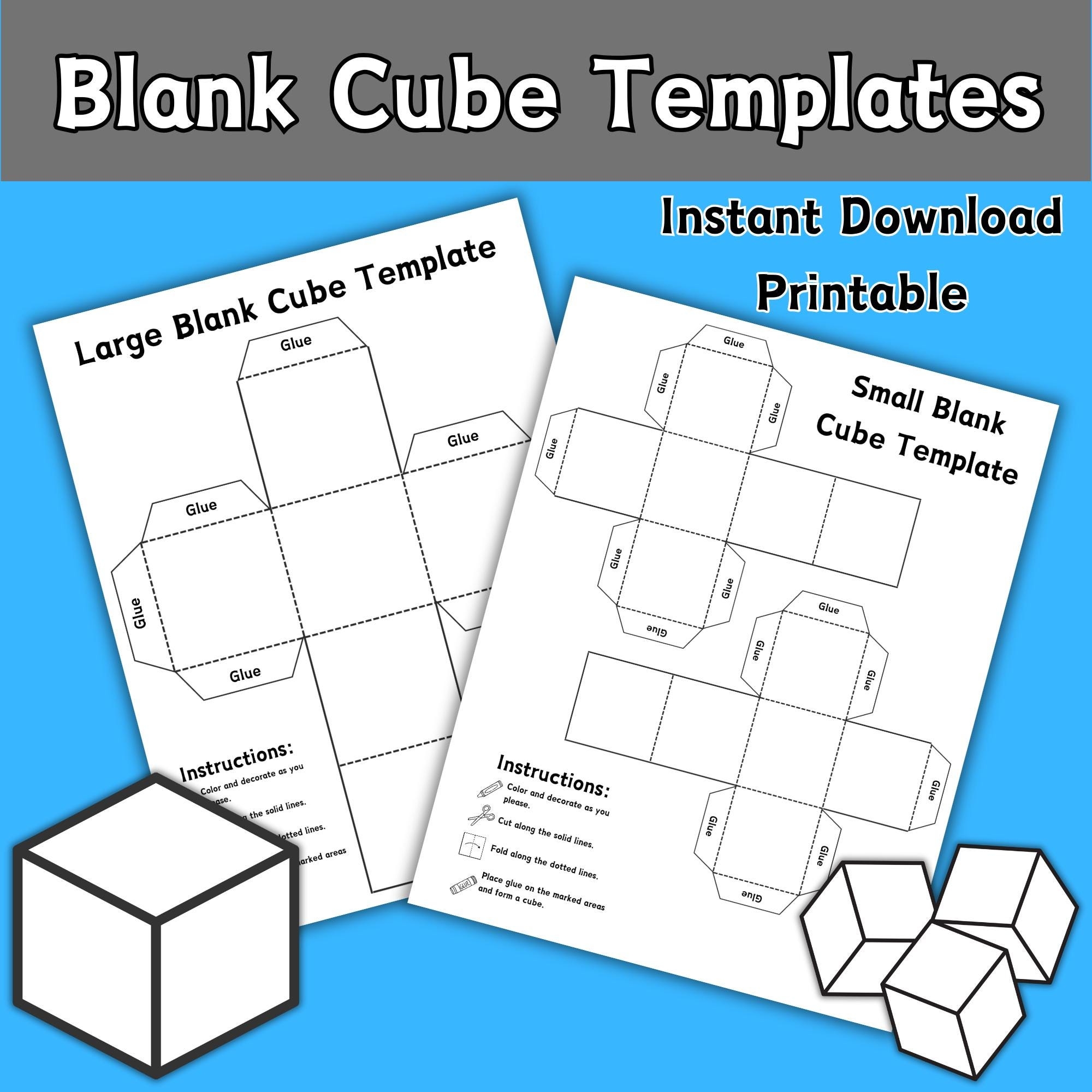 printable cube template