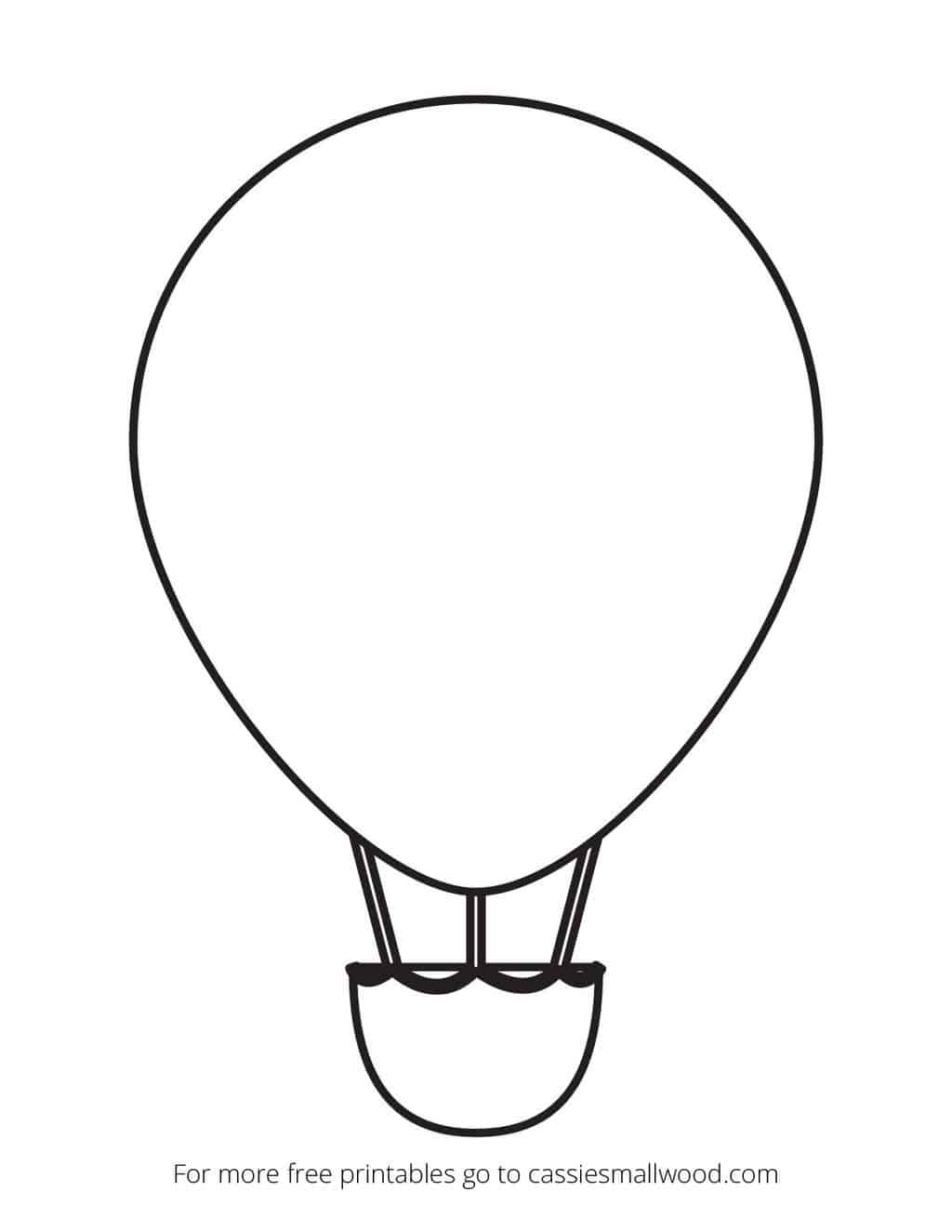 hot air balloon template printable