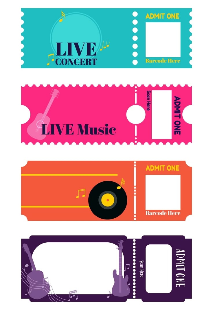 printable concert ticket template