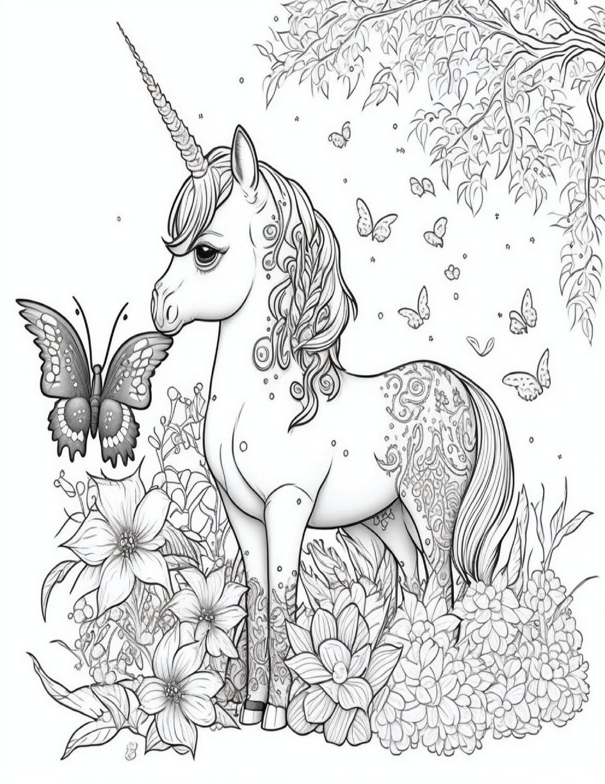 Book2 25 Unicorn Coloring Pages Printable Unicorn Coloring For Kids And Adults Digital Download Not A Physical Product Etsy