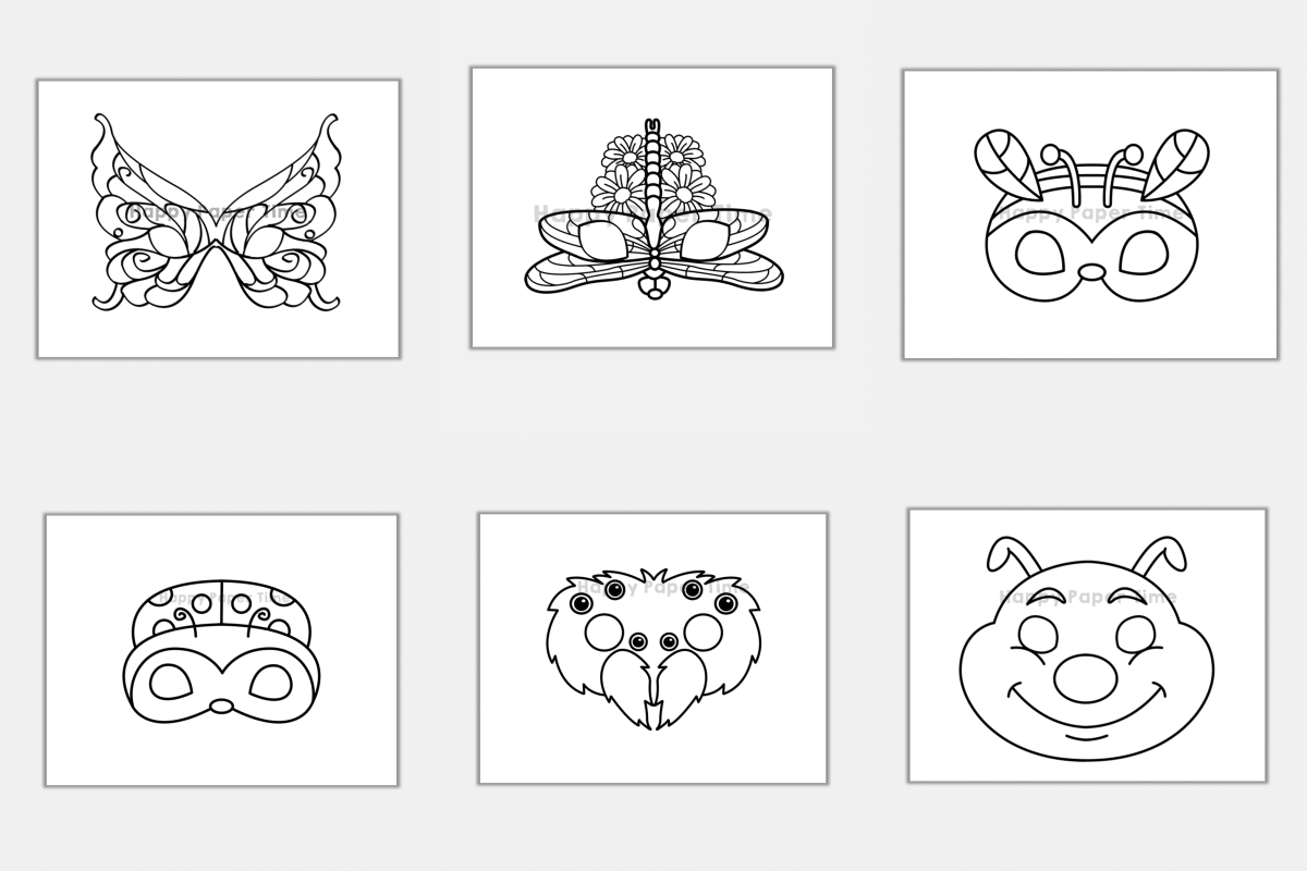 Bugs And Insects Paper Masks Printable Coloring Craft Activity Costume Template Made By Teachers