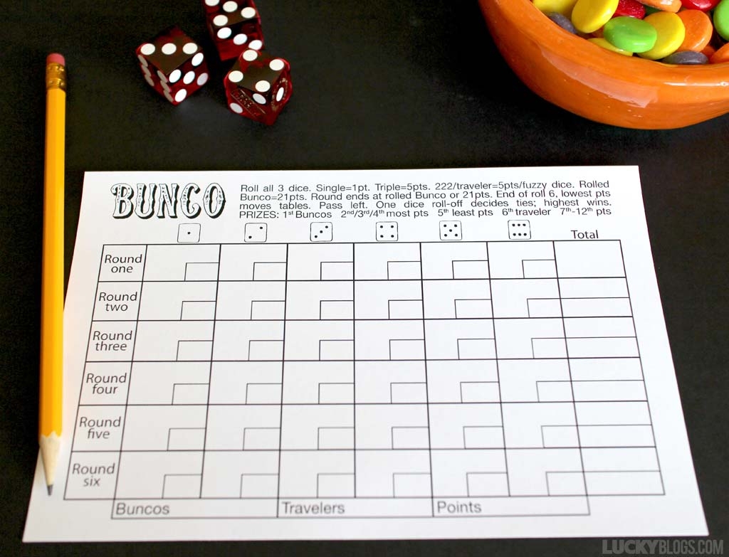 free bunco score sheet printables