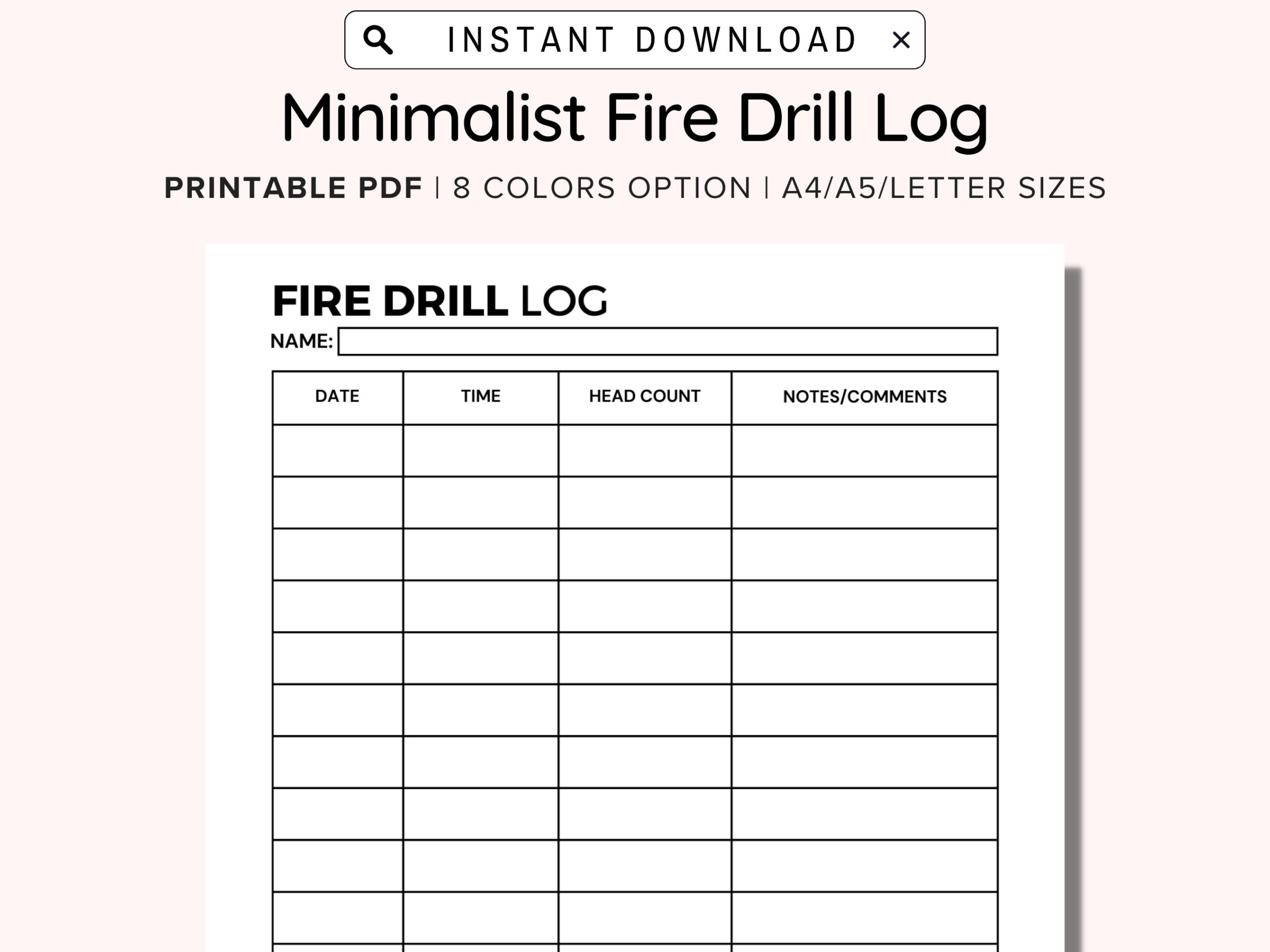 printable fire drill form template