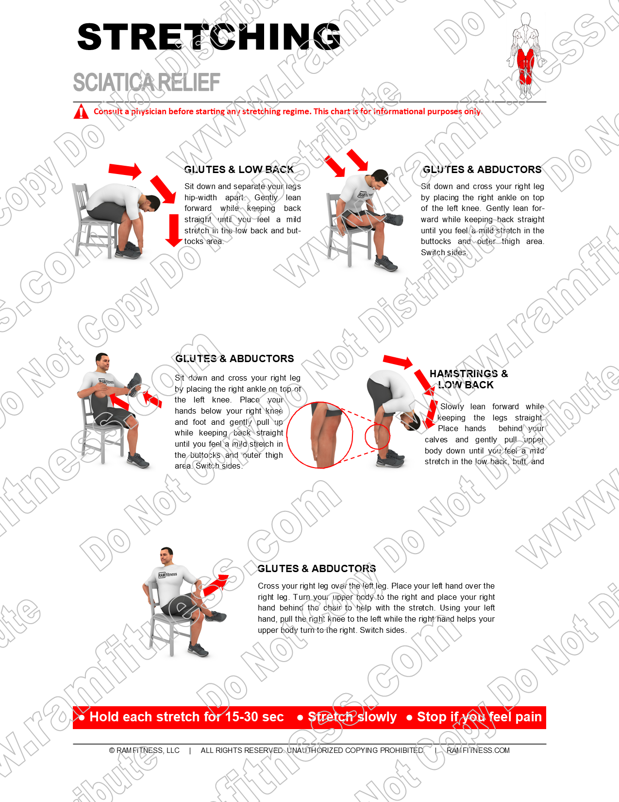 Buy Print License For Sciatica Stretching Guide Relieve Sciatic Nerve Pain With Targeted Stretches