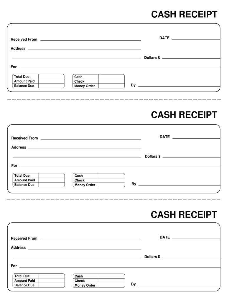 Cash Receipt Form Fill Online Printable Fillable Blank PdfFiller