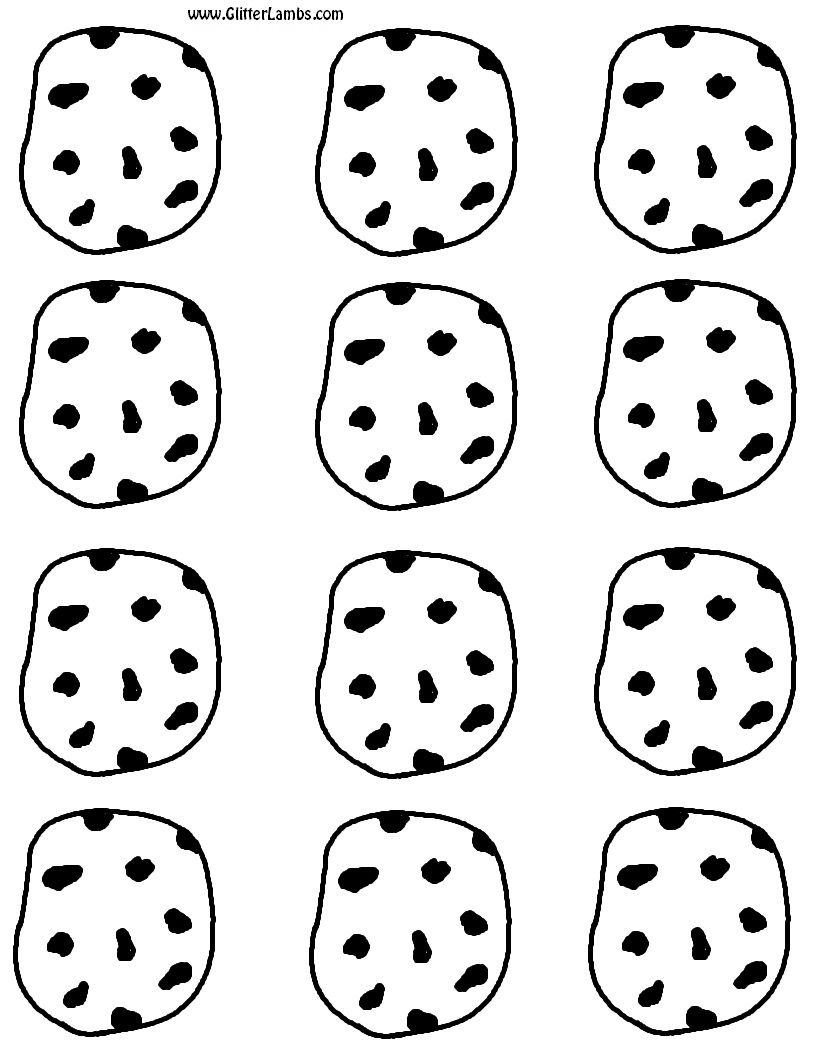 Chocolate Chip Cooke Printable Template Monster Cookies Cookie Monster Birthday Party Cupcake Toppers Template