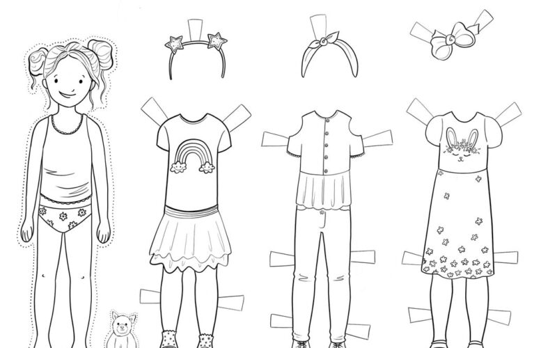 Christa Printable Paper Doll Color Me Instant Download Dress Up Little Girls Quiet Play Colorable Coloring Page Paperdoll Etsy