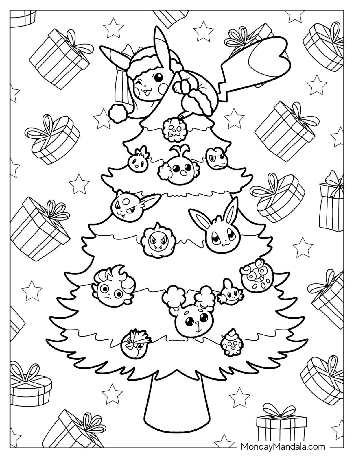 Christmas Pokemon Coloring Pages Free Printables 