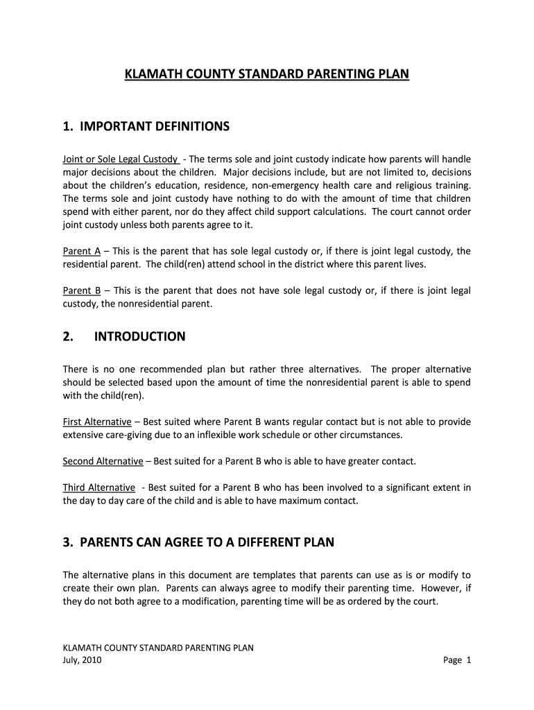 Co Parenting Agreement Template Pdf Fill Out Sign Online DocHub