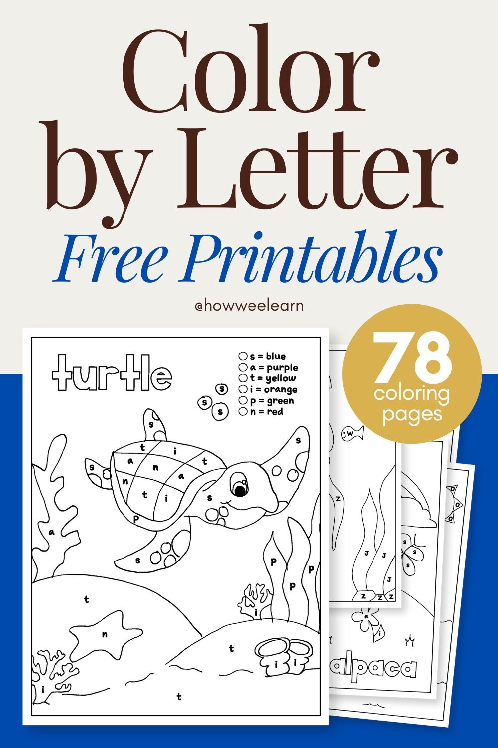 color by letter printable