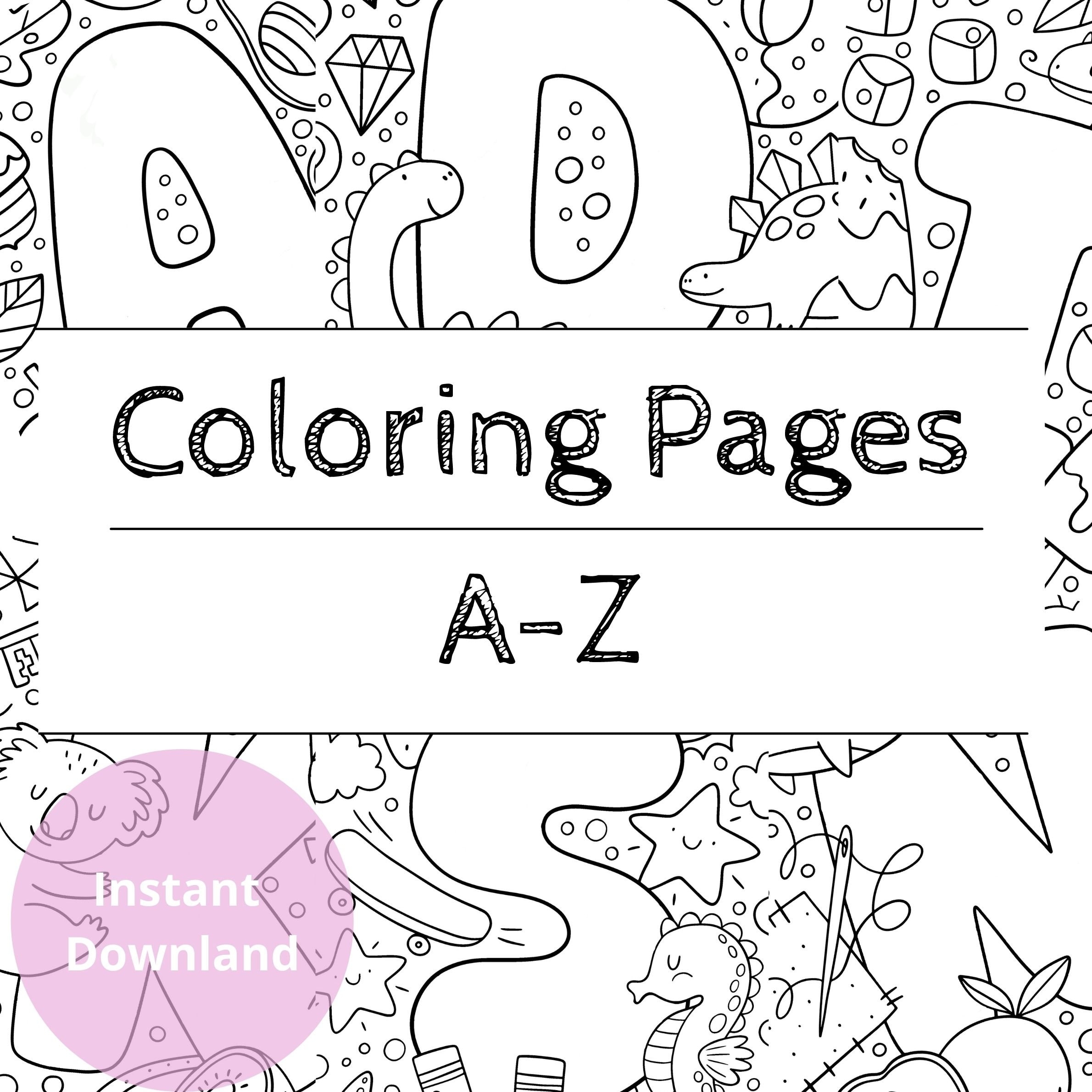 Coloring Pages Alphabet Printable ABC Coloring Book Educational Resources Printable Crafts Fun Learning Instant Downland Etsy