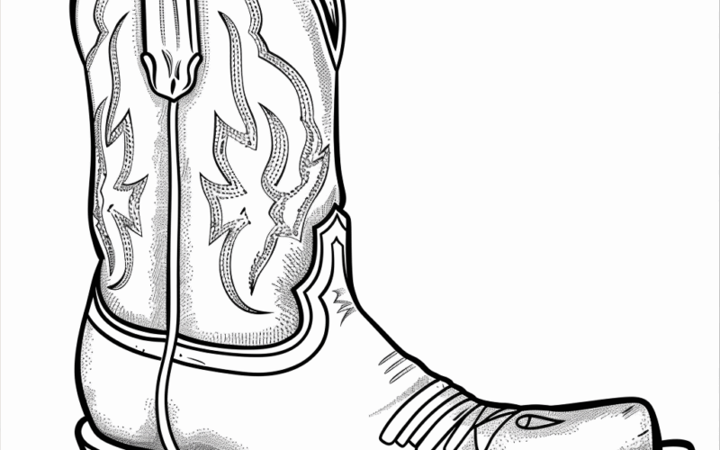Cowboy Boot Coloring Pages Free Printable