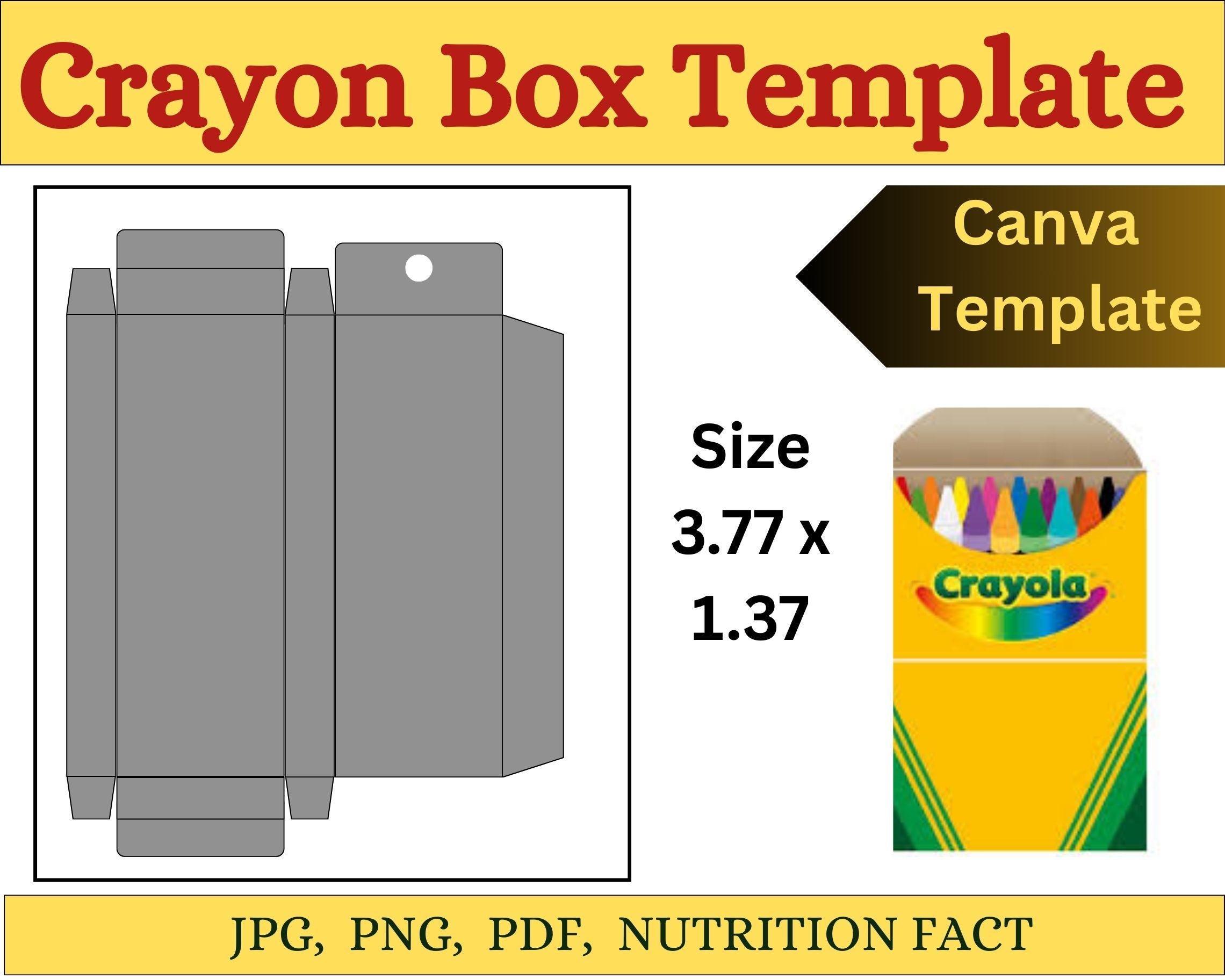 crayon box template printable